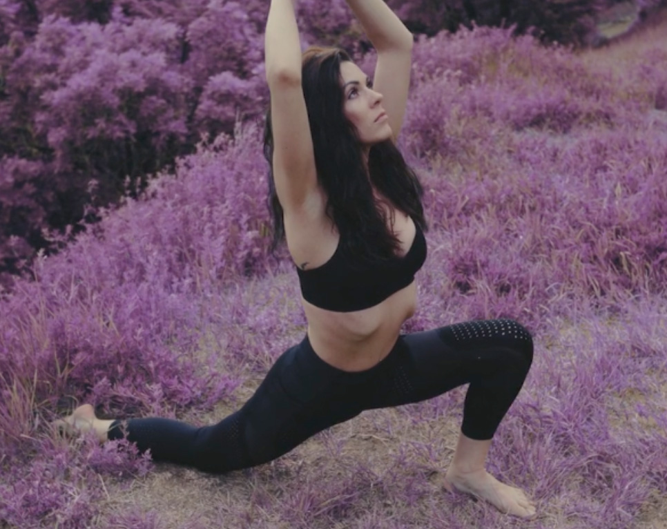 Woman in lavender field
